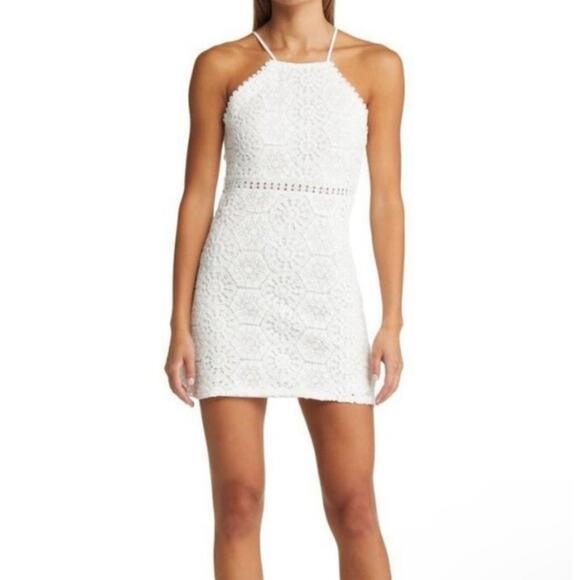 Open Edit Nordstrom New Women's Crochet Mini Dress White XXS Coastal Y2K Boho - Picture 1 of 13